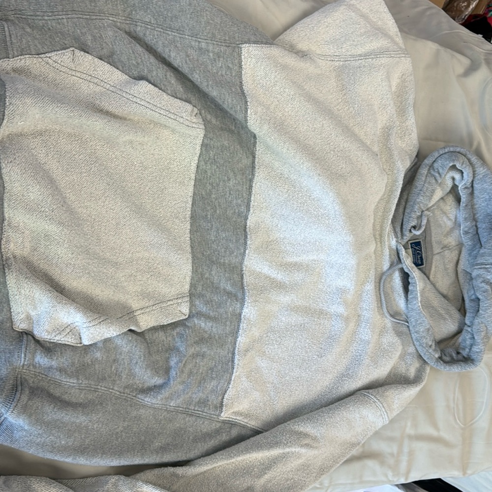 J. Crew Two-Tone Gray & Off-White Hoodie